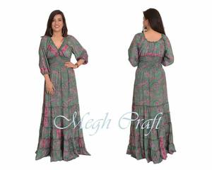 ชุดแม็กซี่เดรสชายหาดพิมพ์ลายดอกไม้,ชุดแม็กซี่เดรสแม็กซี่ชาวยิปซีชาวโบฮีเมียนชุดเดรสยาวมีโคนอส - Product Image 1