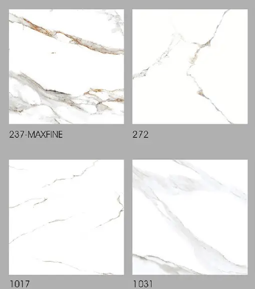 Đá Cẩm Thạch Trắng Carrara 600X600Mm Trông Giống Nhau Gạch Lát Sàn Bằng Sứ Bóng Cho Sàn Khách Sạn Với Hoa Văn Đường Nhỏ Màu Đen Của Ncraze