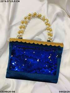 Handmade Designer <b>Evening</b> <b>Bag</b> for Ladies Exclusive Ethnic Satin Clutch Purse Wedding Bridal Silk Material for Parties - Product Image 4