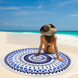 Serviette de plage ronde Mandala indien, vente en gros - Product Image 4