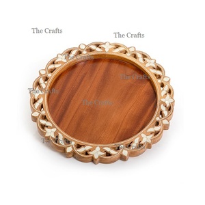 Bandeja de desayuno de forma ovalada en madera y nácar Utensilios de cocina Bandeja para servir postres a precios asequibles - Product Image 2