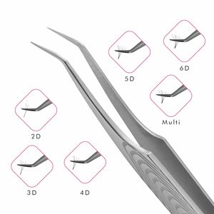 Pinzas para extensión de pestañas, pinzas de volumen antideslizantes de 10mm, 45 grados, Etiqueta Privada, de acero inoxidable, novedad - Product Image 2