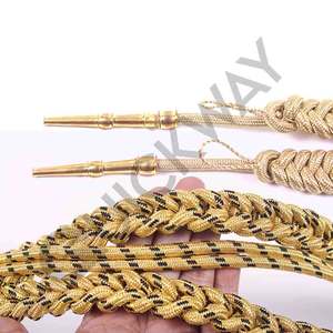 ขายส่งเครื่องแบบพิธีการ Aiguillette และอุปกรณ์เสริมสีดําทองแบบกําหนดเองพร้อมเคล็ดลับสีทอง - Product Image 2