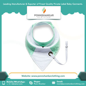 Bavoirs en mousseline réglables de haute qualité pour bébés fermeture à bouton de confort imprimée numérique personnalisée directement de l'Inde - Product Image 5