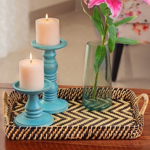 Plateau rectangulaire tissé en rotin et bambou, design moderne et unique, pour décoration intérieure, fabriqué au Vietnam - Product Image 3