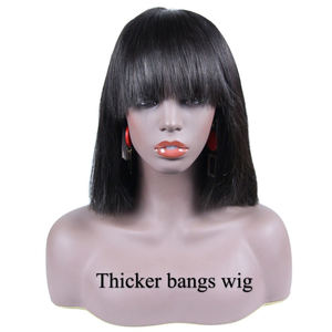 Berryshair วิกผมแท้บราซิลเลี่ยนวิกผมบ๊อบหน้าม้า8-16in เล็กไร้กาว - Product Image 3