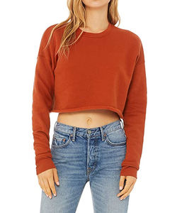 Brand Promotional Products Crop Top Sweatshirt Crew Neck Long Sleeve Pullover Bella Canvas Sweatshirts - Product Image 4