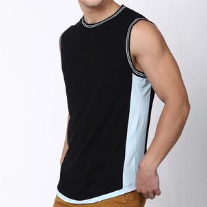 Camisas de alta calidad para hombre, camisas 100% de algodón con diseño a rayas blancas y negras, transpirables, informales, sin mangas, para gimnasio y Fitness, de verano - Product Image 5