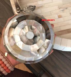 MOTHER OF PEARL INLAY กล่องของขวัญทำจากโลหะ,กล่องใส่ของขวัญทำจากทองเหลืองทำจากโลหะ BAKHOOR OUD สำหรับตกแต่งงานแต่งงาน - Product Image 1