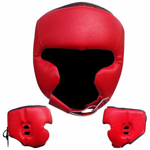 Protector de cabeza de boxeo profesional con logotipo personalizado, transpirable, cuero PU, entrenamiento de Taekwondo MMA, embalaje de bolsa de polietileno de Color personalizado - Product Image 6