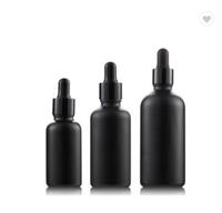 Bouteille avec Pipette compte-gouttes pour huile en verre noir mat, flacon de 30ml, 50ml, 100ml