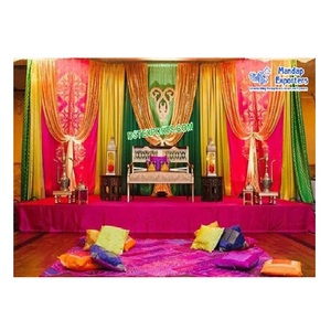 ผ้าม่านพิมพ์ลายสำหรับงานแต่งงานสไตล์ Punjabi ที่ทันสมัยสำหรับตกแต่งเวที Sangeet และมุสลิม - Product Image 1