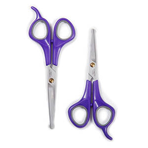 Plastic Handle Wholesale Latest <b>Dog</b> Grooming Scissors, Straight Pet Grooming <b>Shears</b> with Safety Round Tip - Product Image 1