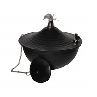 Lampe à huile Tiki en laiton massif, torche Tiki de forme ronde de meilleure qualité avec reniflard à un prix abordable