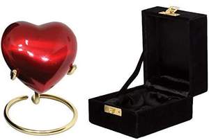 Urna de recuerdo de corazón rosa para adultos, suministros funerarios, BRASSWORLD, INDIA - Product Image 6