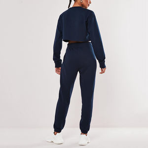 Women's Plus Size XS-5XL <b>Black</b> Cropped Sweatshirt and Joggers Set Maternity Winter Lounge Hang <b>out</b> Wear Air Shipping - Product Image 3