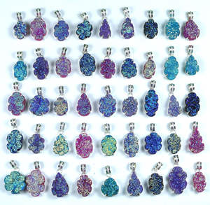 จี้อัญมณีดรูซี่เคลือบหลายสีเงินสไตล์โบฮีเมียนสำหรับเด็กทำจากเครื่องประดับวัสดุทองเหลือง - Product Image 3