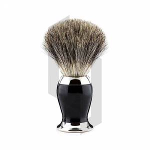 Brosse à barbe pour hommes, rasoir personnalisé, pure, pour poils, barbe noire et plaqué chrome, étiquette privée - Product Image 2