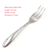 Cuillère et fourchette à gâteau en acier inoxydable, ustensiles de Chef, couverts de maison, fourchette à gâteau à trois suspension, CE approuvé