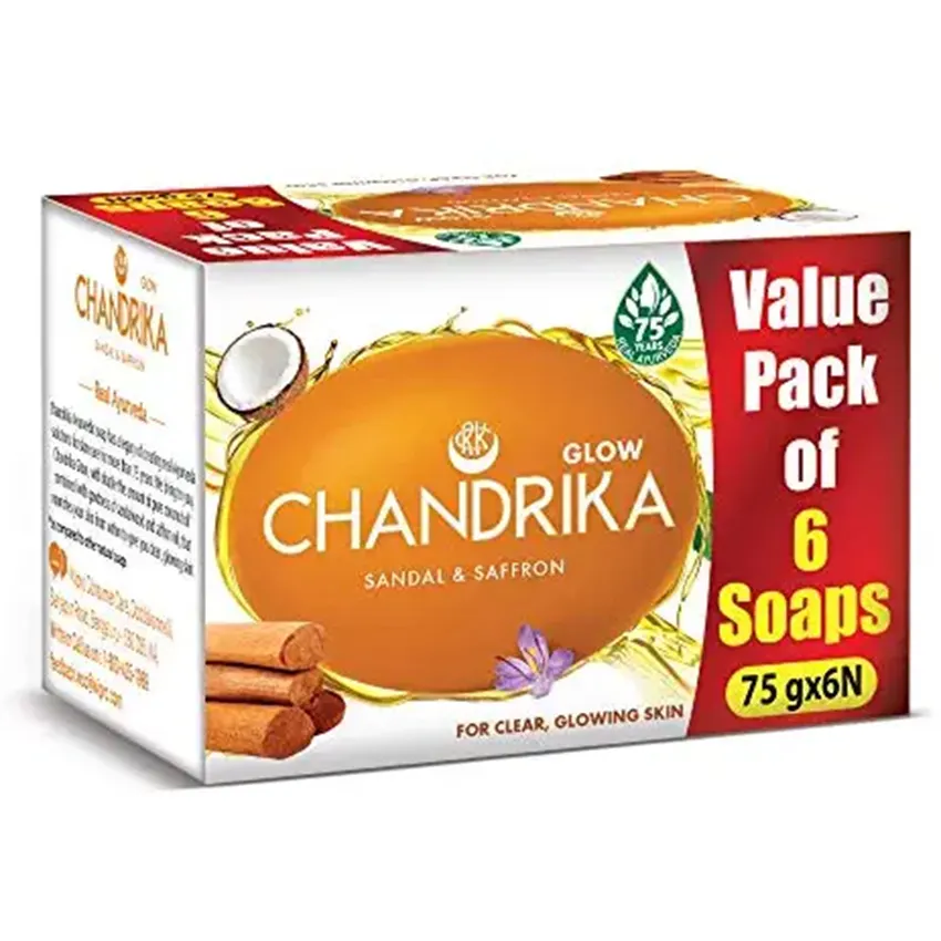 Chandrika Sandal & Saffron Glow Soap - Skin Care Beauty Skin Whitening Soap