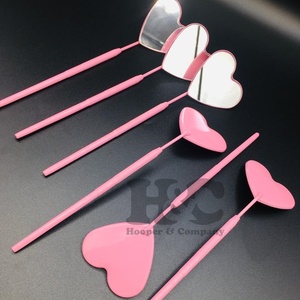Meilleures offres miroir coeur rose miroirs cosmétiques en acier inoxydable Logo personnalisé emballage miroir d'extension de cils durable vison - Product Image 3