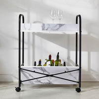 Chariot de rangement moderne en bois avec étagères et roulettes verrouillables – Meuble de cuisine, bibliothèque de salon, mobilier de maison