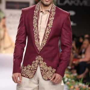 2021 New Indo-Western Beaded <b>Blazer</b> with Pant Breathable & Plus Size Beautiful Zardozi Embroidery <b>for</b> Weddings & Parties - Product Image 1