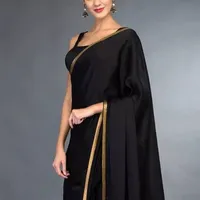 Дизайнерское черное высококачественное индийское традиционное сари для Болливуда, женская одежда, дизайнерская блузка, оптовая продажа, традиционные сари в западном стиле