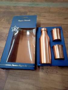 Regalo de negocios-Botella de agua de cobre negro Vaso Vida saludable Inmunidad Booster Estilo deportivo para regalo de Navidad - Product Image 4