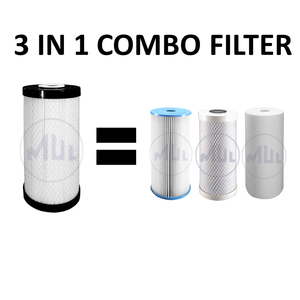 Cartucho de filtro de agua 3 en 1, bloque de carbono de doble sedimento, grande, azul - Product Image 2