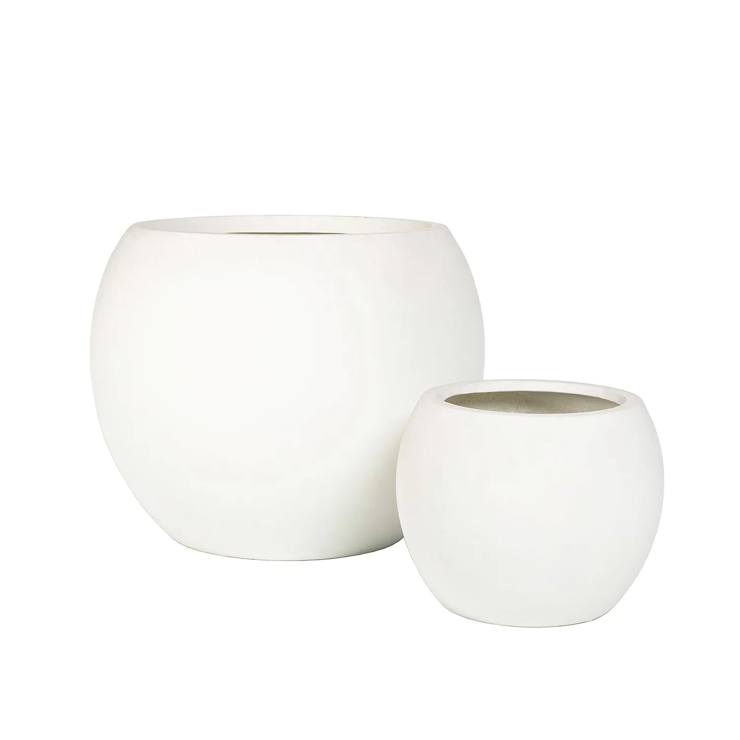 Idea over size indoor inside using set of 4 white color lightweight ball pots made in Vietnam