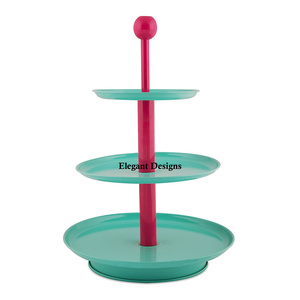 Handmade Luxury <b>Two</b>-<b>Tier</b> <b>Cake</b> <b>Stand</b> White Powder Coated with Indian Stylish Decorative Wholesale <b>Cake</b> Tools - Product Image 3