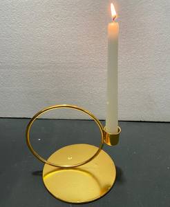 Portavelas de alambre de malla de Metal dorado, Soporte redondo personalizado para decoración de fiestas y bodas - Product Image 3