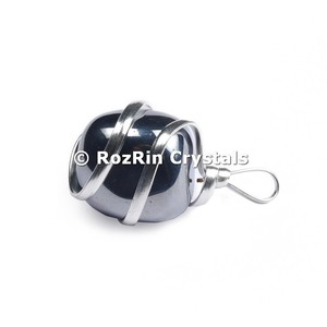 Beautiful Looking Semiprecious Hematite Wire <b>Wrap</b> Pendant - Product Image 3