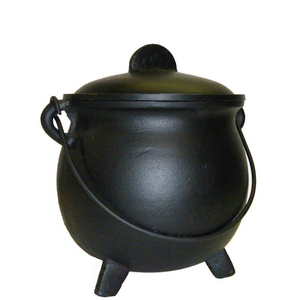 Caldero Pentáculo de Hierro Fundido Negro para Incienso con Tapa - Product Image 1