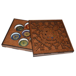 Wholesaler of Engraved <b>Chakra</b> Disc <b>Set</b> with <b>Chakra</b> Cabs Box : Engraved <b>Chakra</b> Disc <b>Set</b> with <b>Chakra</b> Cabs Box for Sale - Product Image 1