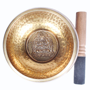 Cuencos Cantores de latón tallados a mano de Nepal estilo Feng Shui budismo fundición de estaño tallado chapado impreso Metal Craft Gaurab Bitten - Product Image 4