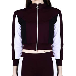 Chándales de bloques para mujer, colección de invierno en Color negro con mangas blancas, servicio OEM en venta - Product Image 6