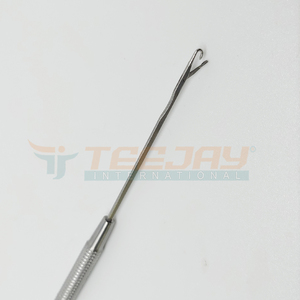 TEEJAY's New Arrival 13 cm Silver Stainless Steel Handle Hook <b>Needle</b> <b>threader</b> loop Pulling <b>needle</b> for micro hair extension - Product Image 4