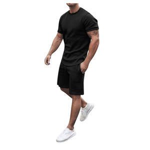 2021 Plain wholesale <b>t</b> <b>shirts</b> short set sweat 2 piece set mens <b>t</b> <b>shirt</b> and shorts sets washed oversize 100% cotton men tshirt - Product Image 5