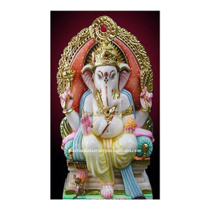 Estatua de Ganesha Ji de mármol - Product Image 1