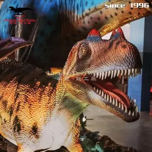 Instalações dinossauro elétrico animatronic modelo dinossauros duplicado