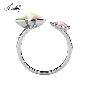 Doppio anello con stella Etoile impreziosito da cristalli <span class=keywords><strong>Swarovski</strong></span> in argento Sterling 925 <span class=keywords><strong>gioielli</strong></span> dasini miglior regalo di <span class=keywords><strong>gioielli</strong></span> di natale - Product Image 6