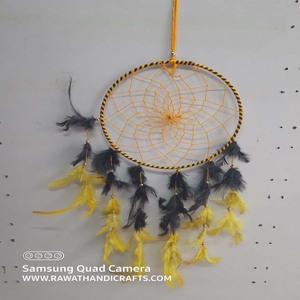 Atrapasueños de plumas bohemias, decoración del hogar de Metal, arte de pared colgante, dormitorio, sala de estar, artesanía, regalo de adorno de Navidad - Product Image 3