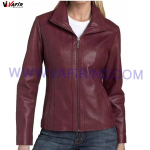 Chaqueta de cuero de motocicleta de piel de oveja genuina de alta calidad para mujer de temporada de invierno transpirable impermeable a prueba de viento - Product Image 2