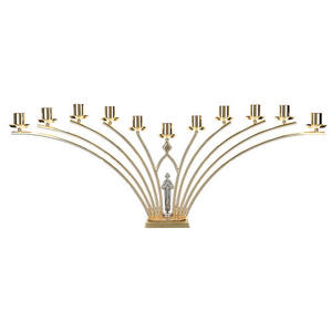 Candelabro de latón fundido, suministros de Iglesia pulida, Brassworld, India - Product Image 5
