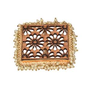 Anillo de madera para niñas y mujeres, sortija de acabado mate, chapado en oro, a la moda, novedad, India, venta al por mayor - Product Image 1