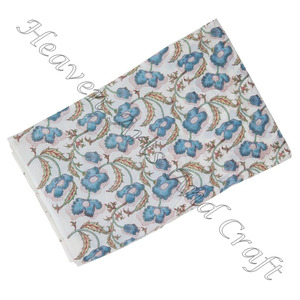 Produits les plus vendus Tissu en lin pur coton imprimé en bloc à la main pour vêtements Tissu au mètre Tissu imprimé en bloc à la main Vente en gros - Product Image 2