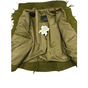 Chaqueta de cuero de ante para mujer, diseño Vintage, OEM, con flecos, venta al por mayor, alta calidad, nuevo - Product Image 3
