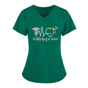 Uniforme de enfermera de manga corta con cuello en V, uniforme de enfermera - Product Image 4